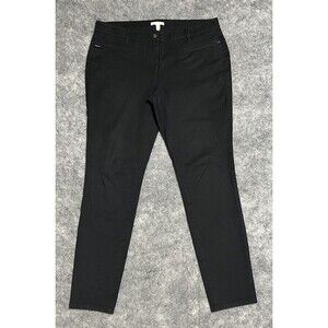 EILEEN FISHER Organic Cotton Pants Women's M Black  Zipper Pockets Cropped
